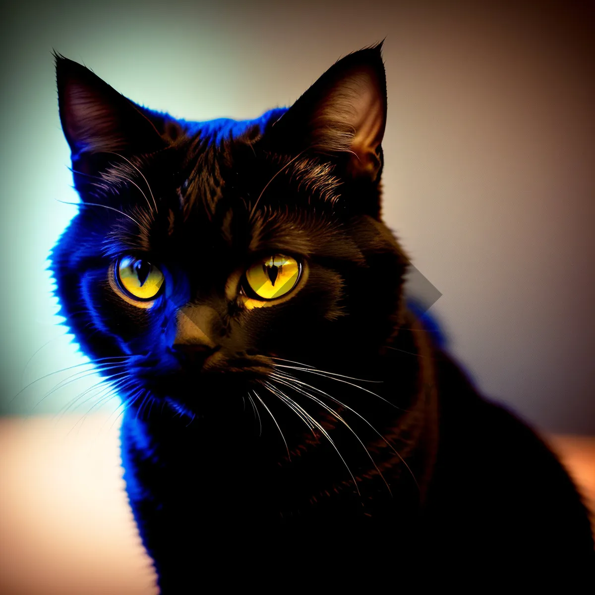 Picture of Playful black kitty with adorable whiskers