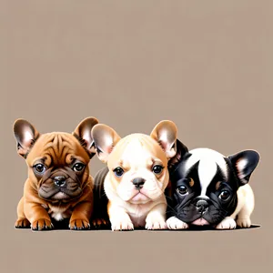 An irresistibly cute bulldog puppy adorned with charming wrinkles