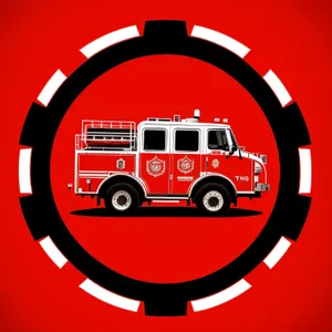 Fire Station Icon: Facility Symbol in Round Button