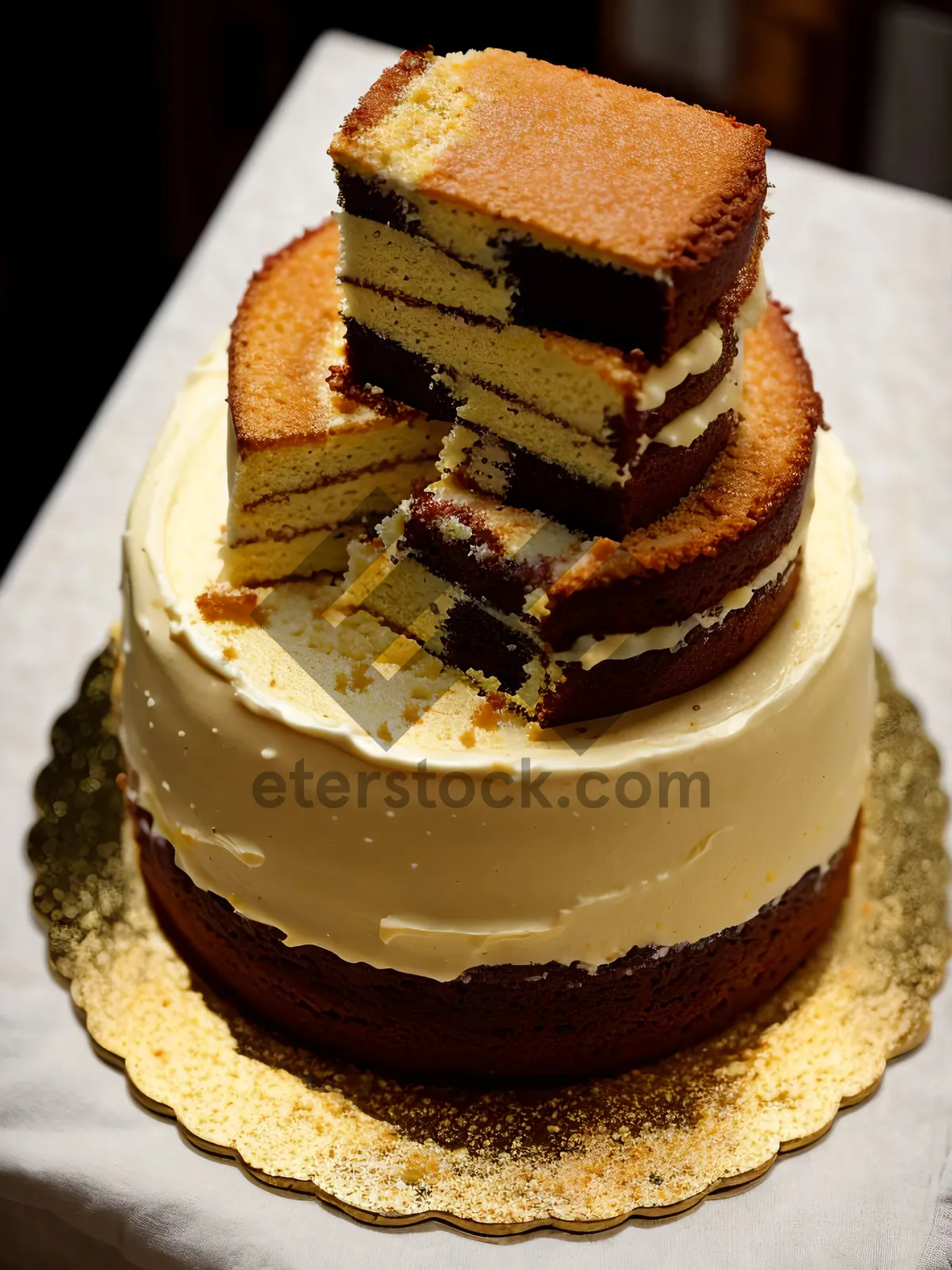 Picture of Delicious Chocolate Strawberry Cake Slice with Cream