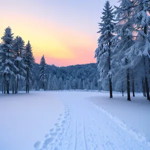 Winter Wonderland: Majestic Snowy Mountain Landscape