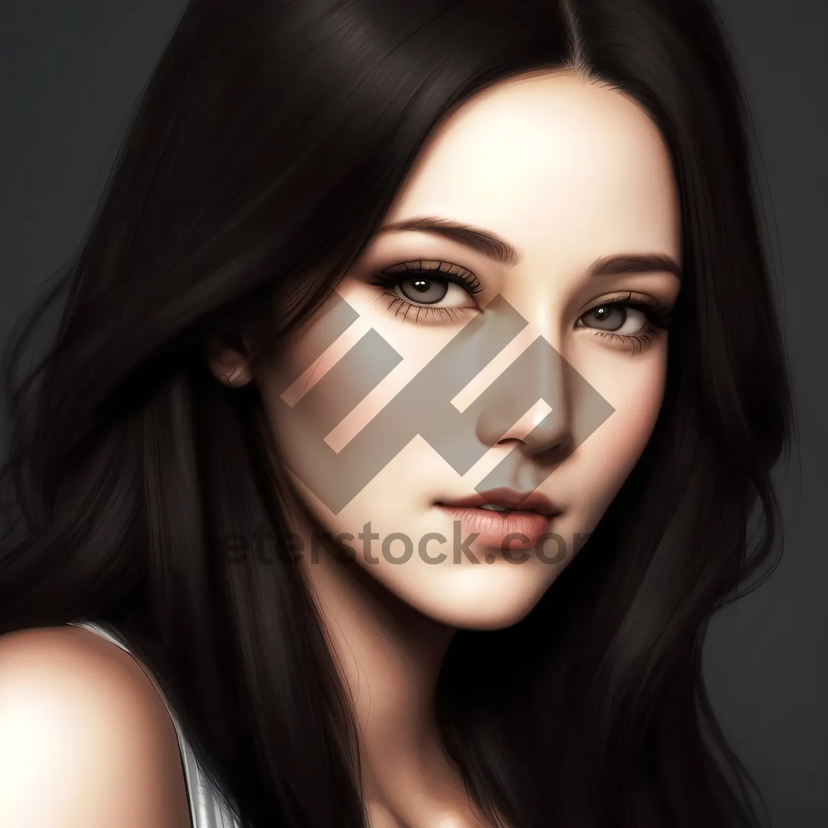 Picture of Beautiful brunette woman with a radiant smile