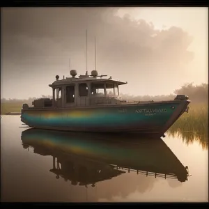 Harbor Transport: Cargo Ship in Sea