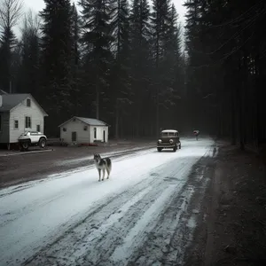 Majestic Winter Wonderland: Snowy Landscape with Frost-Covered Trees