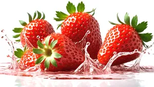 Colorful and fresh strawberry fruit closeup