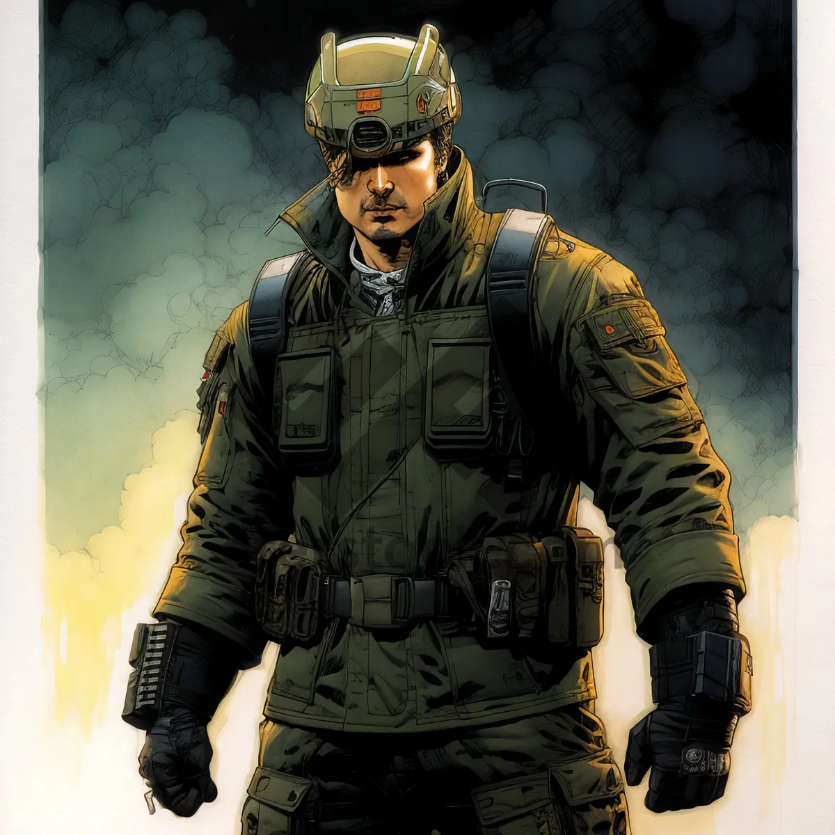 Picture of Professional Construction Worker Wearing Safety Helmet