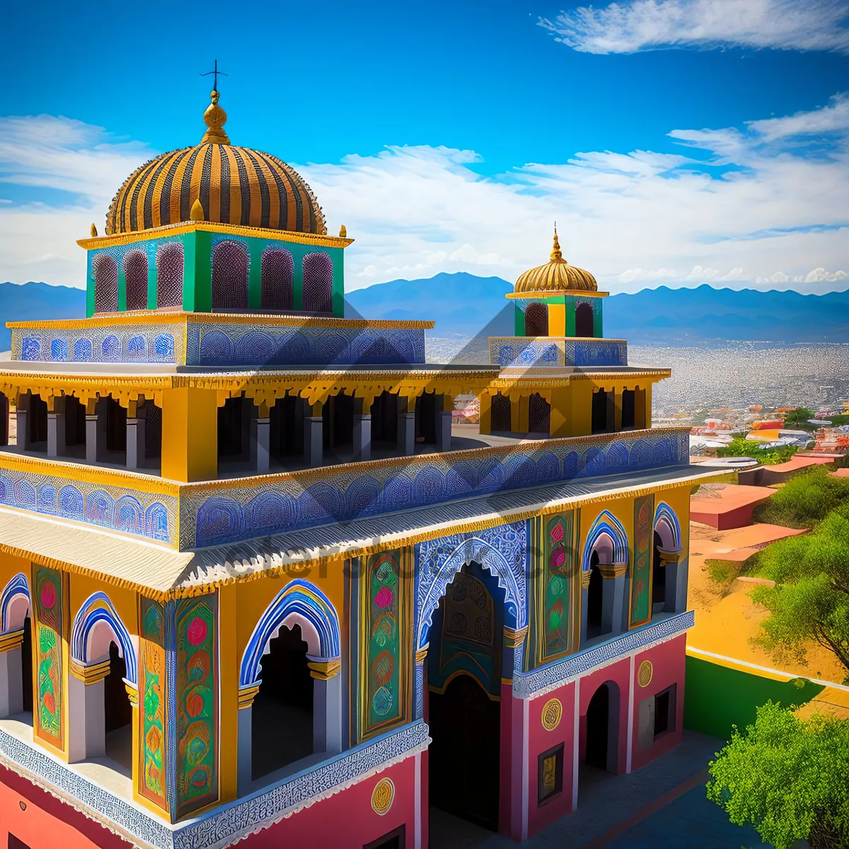 Picture of Ancient Orthodox Cathedral with Golden Cupolas