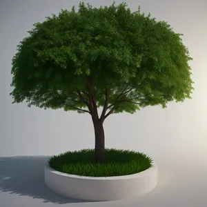 Vibrant Summer Bonsai Tree amidst Lush Leaves