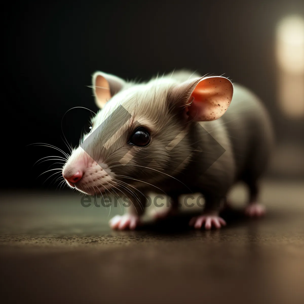 Picture of Furry Friend's Adorable Gray Mouse Close-up