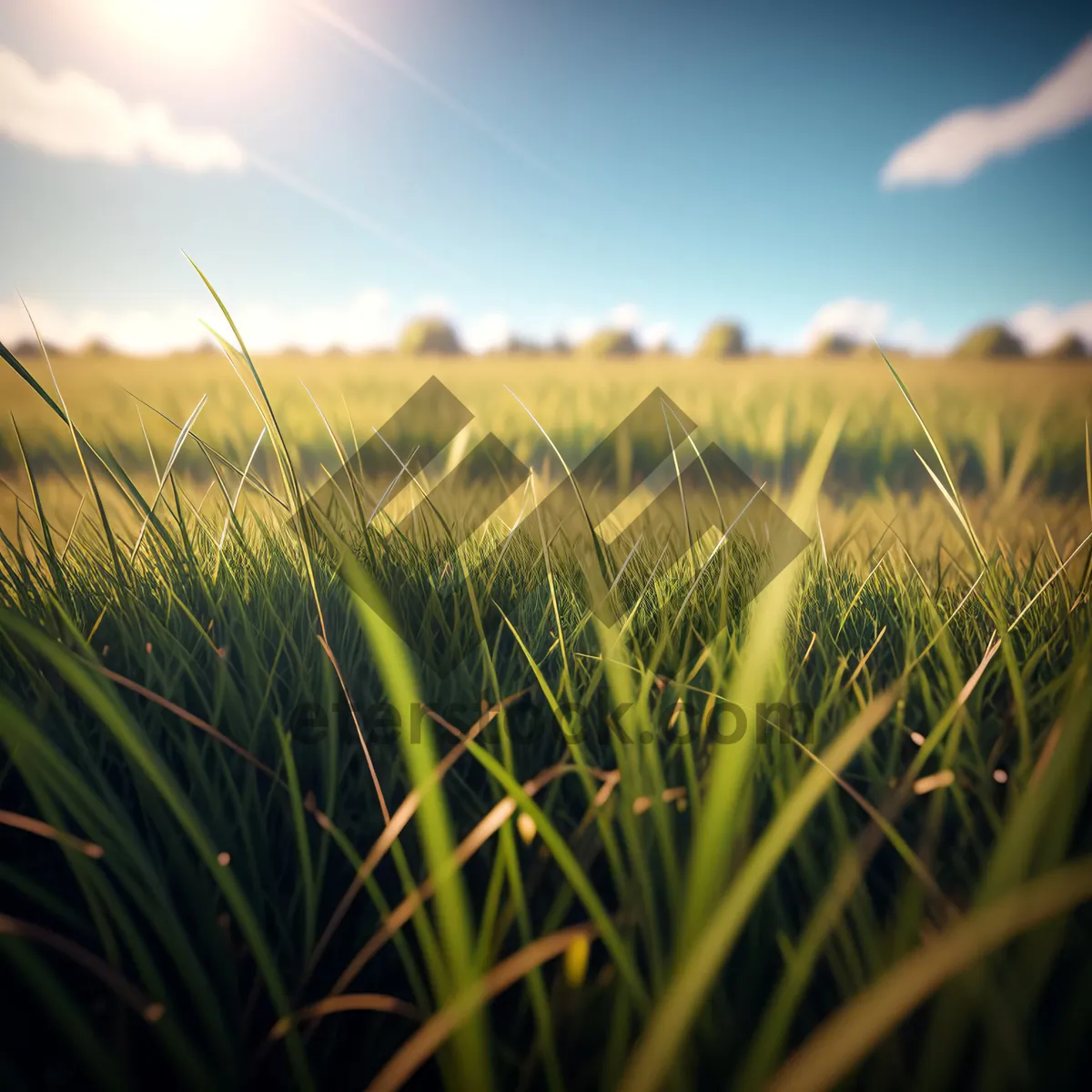 Picture of Vibrant Rural Wheat Field Under Sunny Sky