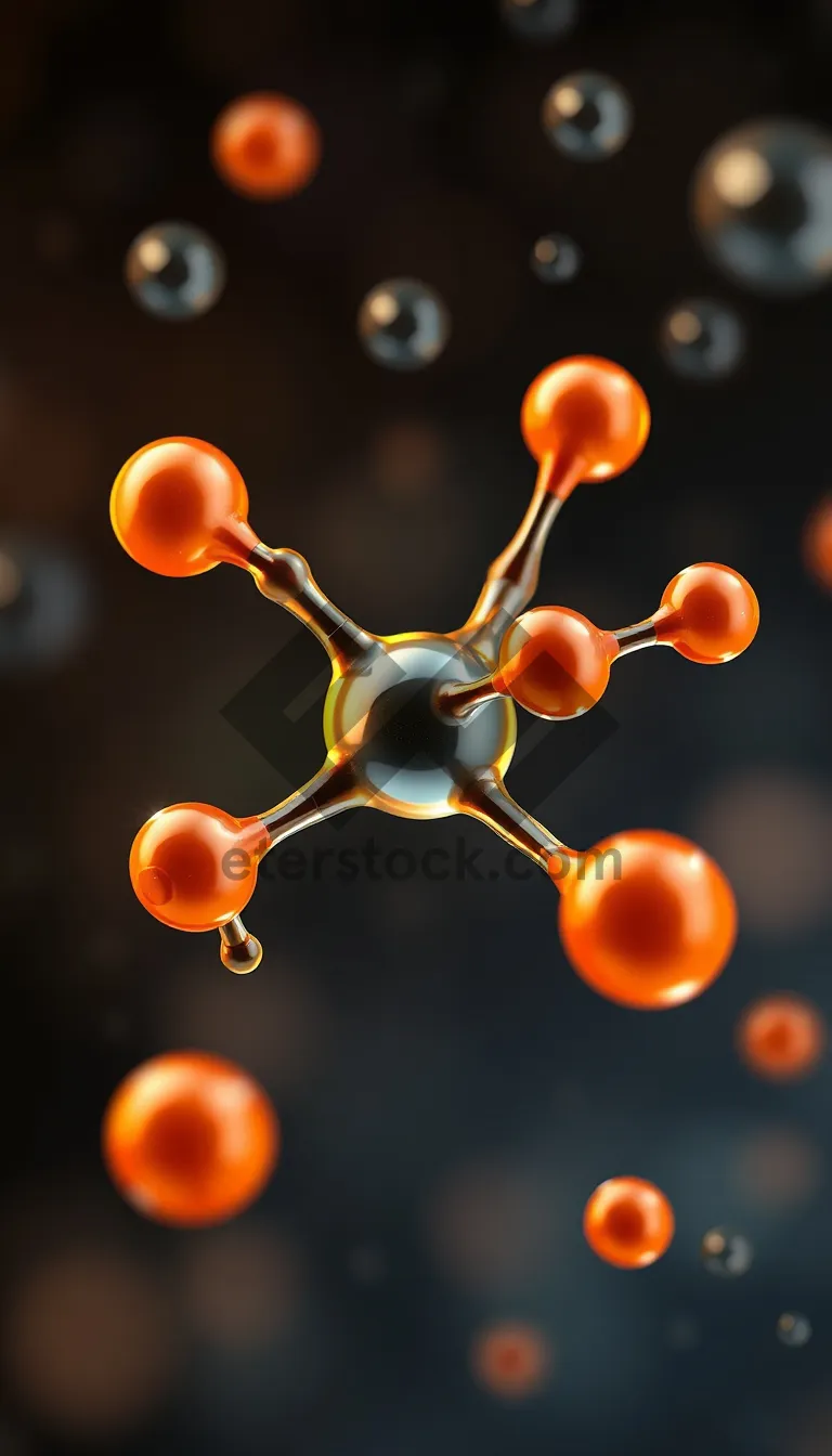 Picture of DNA polymer chemical compound in yellow color