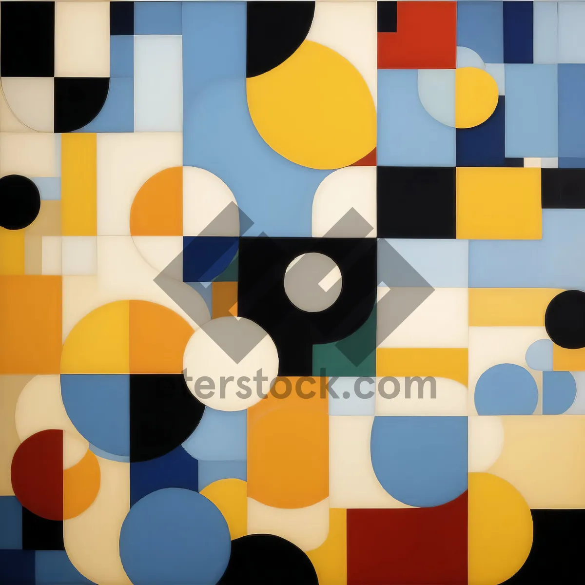 Picture of Bright colorful circle tile design wallpaper.