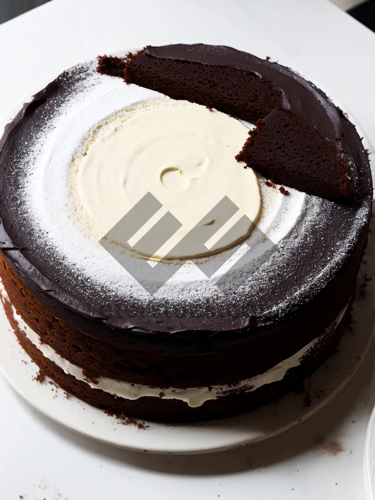 Picture of Decadent Chocolate Cream Cake with Luscious Sauce