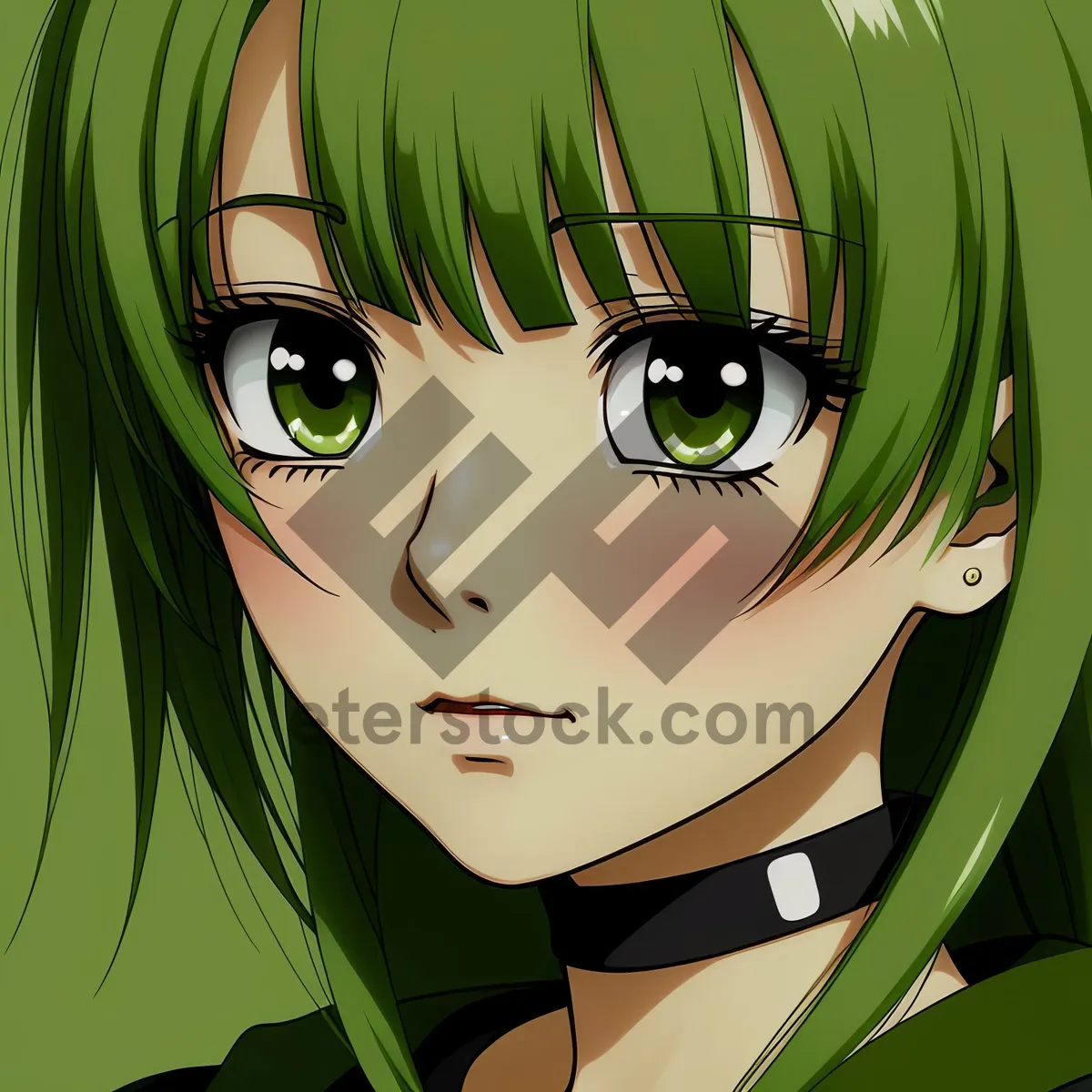 Picture of Fashionable Cartoon Model with Artistic Hair and Expressive Face