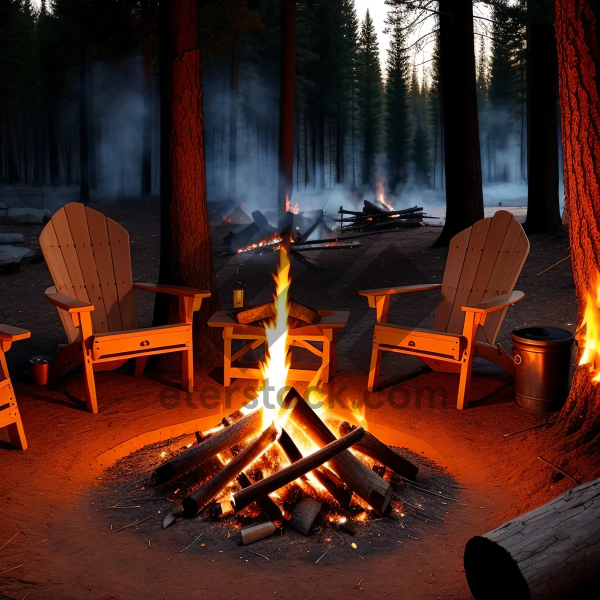 Picture of Wooden Rocking Chair in Patio Area