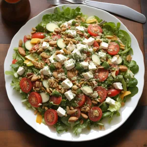 Healthy Vegetarian Grilled Vegetable Salad with Sauce