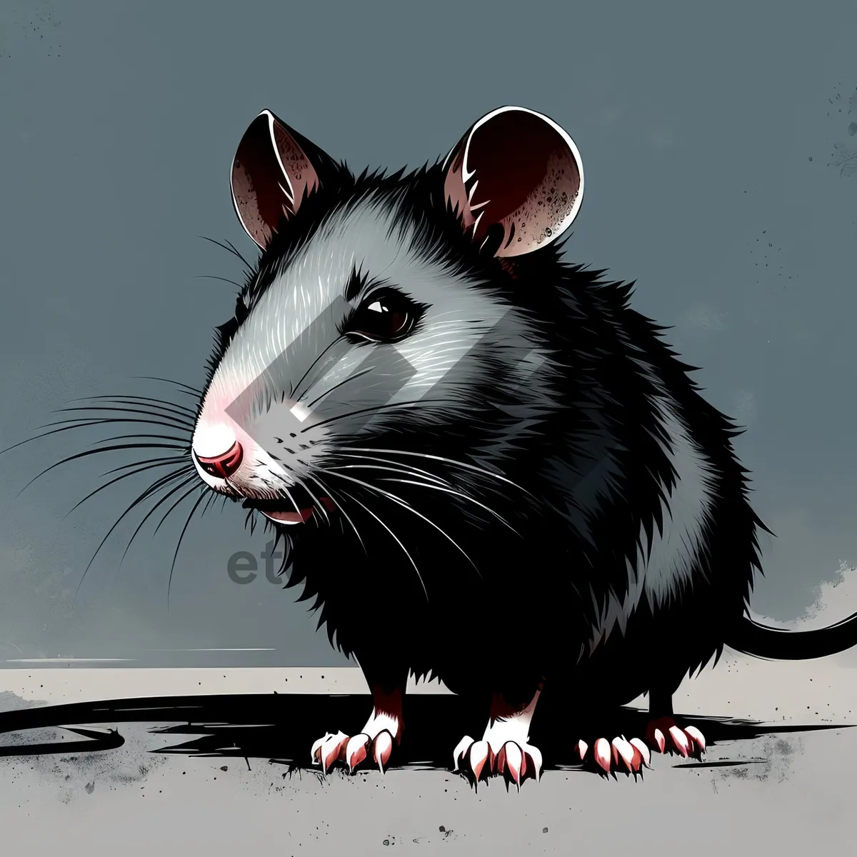 Picture of Adorable Fluffy Rat with Whiskers