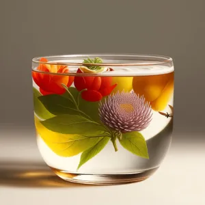 Refreshing Herbal Tea in Glass Cup