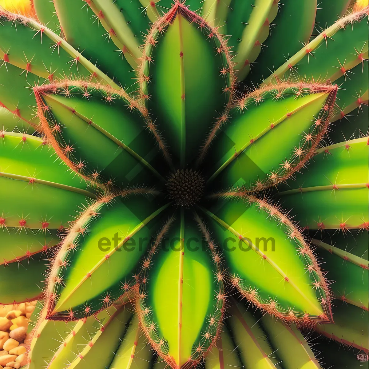 Picture of Colorful Cactus Shrub: Vivid Vascular Woody Plant