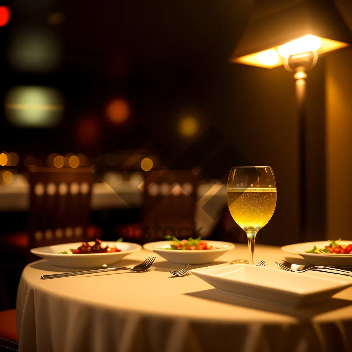 Picture of Elegant Wineglass on Restaurant Table