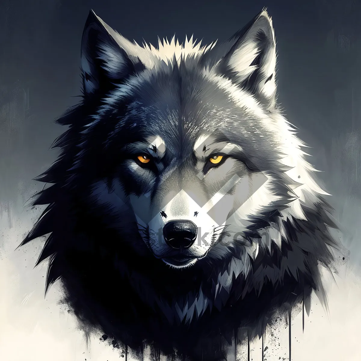 Picture of White Wolf Portrait: Majestic Canine with Piercing Eyes