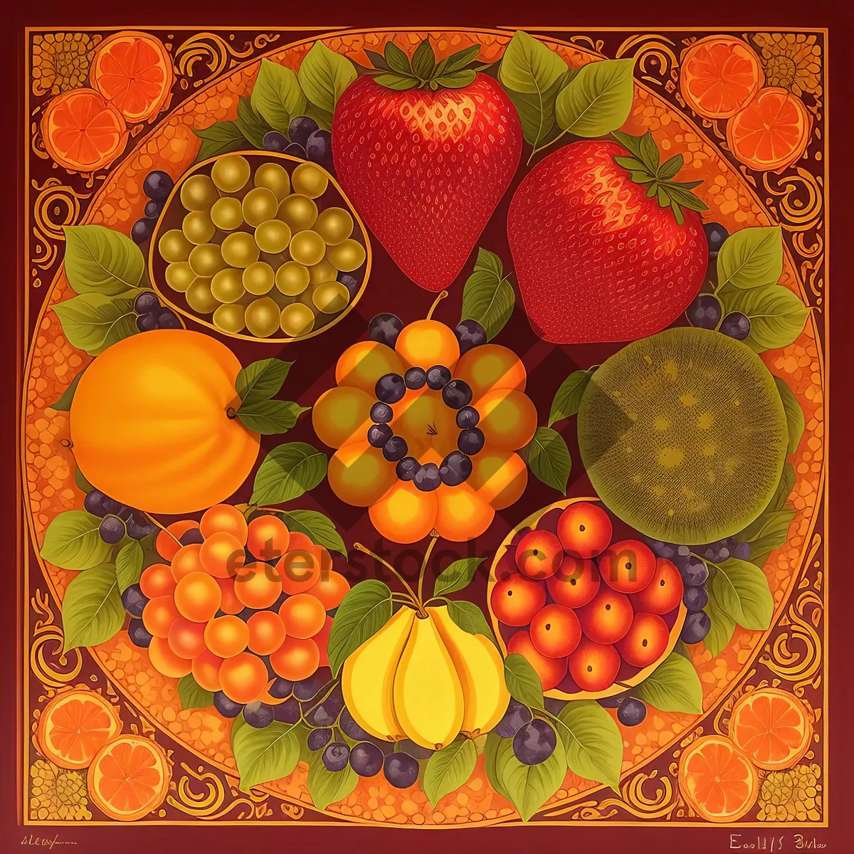 Picture of Fresh Fruit Tray: Citrus, Apple, Banana, Grape