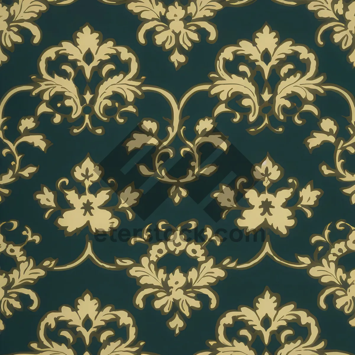 Picture of Vintage floral wallpaper pattern with ornate design