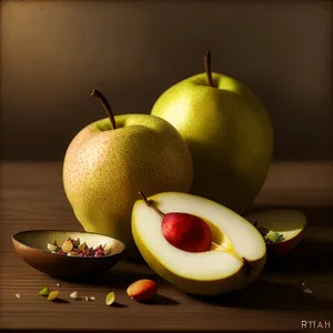 Juicy Citrus Fruit Medley: Pear, Apple, Lemon, Orange, Grapefruit