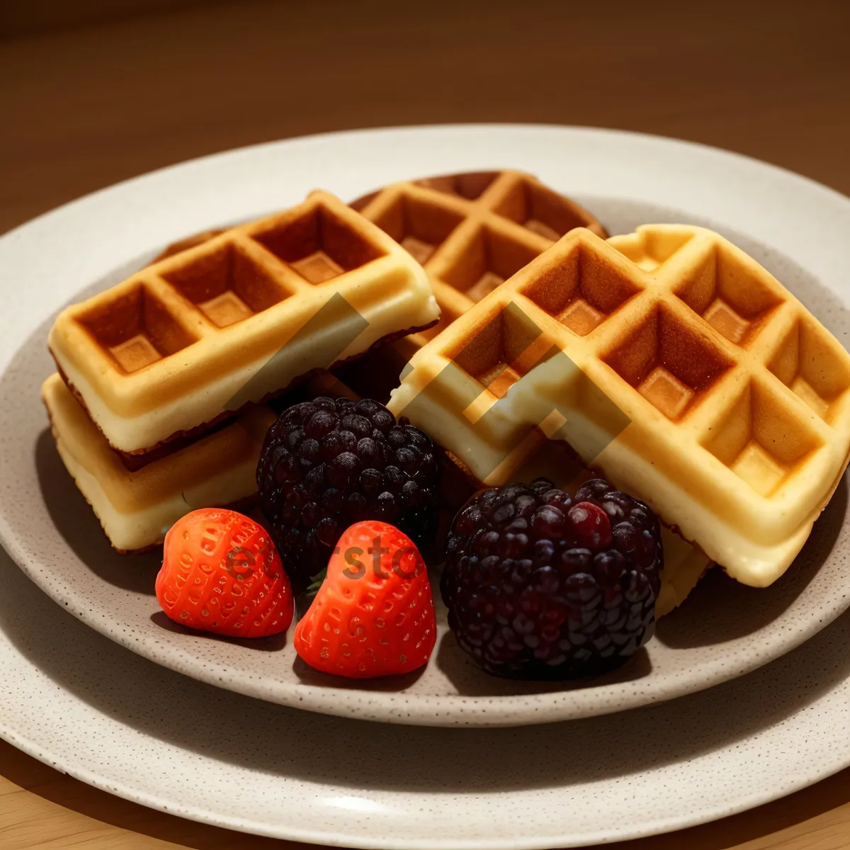 Picture of Fresh Berry Cake Dessert Plate Gourmet