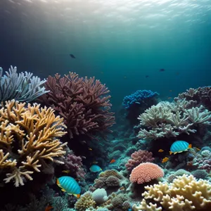 Colorful Marine Life in Exotic Coral Reef