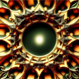 Digital Fractal Art: Colorful Heraldry Design with Clutch Texture