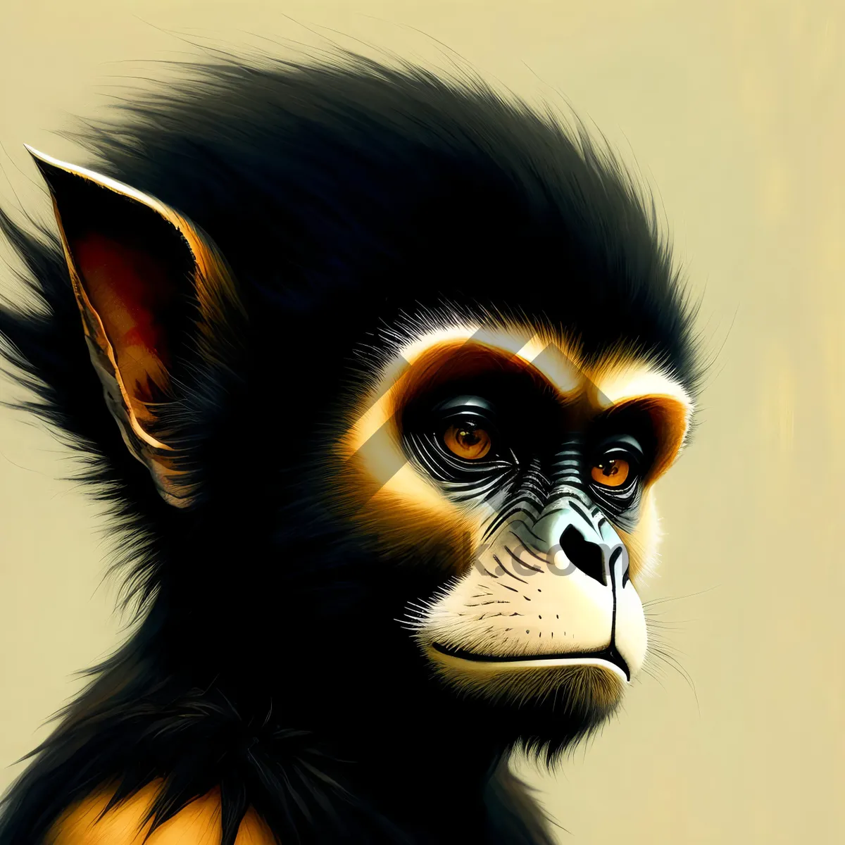 Picture of Black-Furred Gibbon Wildlife Portrait