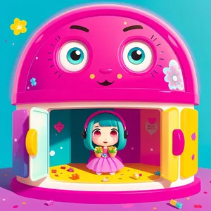 Cute Jelly Toaster Cartoon - Playful Kitchen Appliance Toy