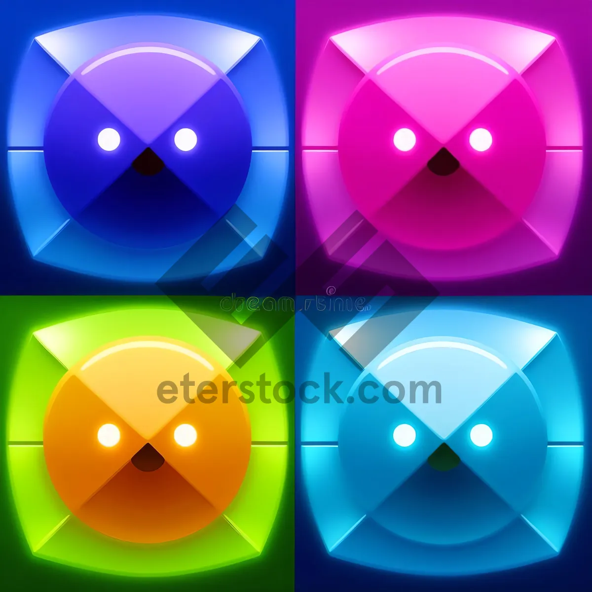 Picture of Shiny Circle Button Set: Modern, Bright, and Original.