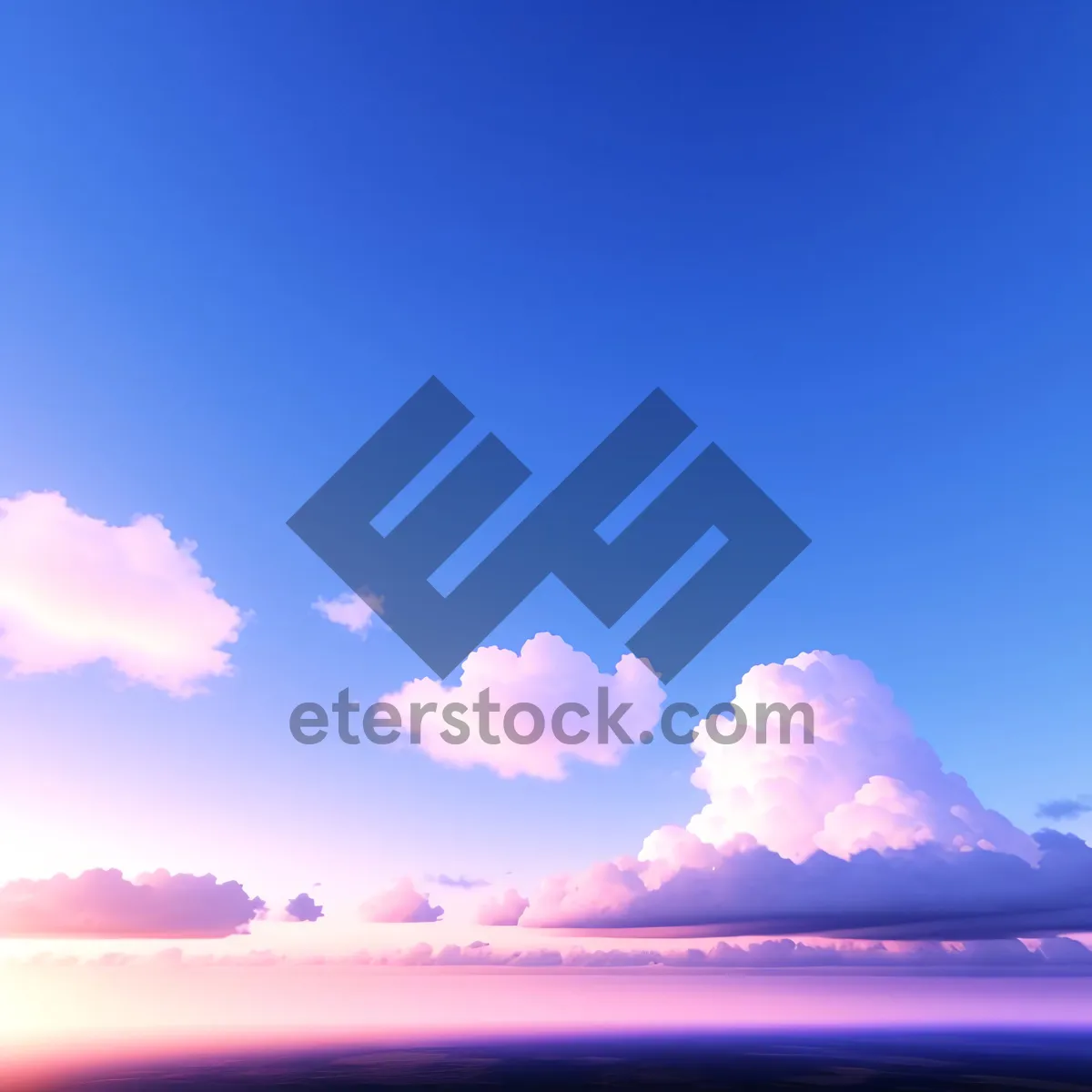 Picture of Vibrant Summer Sky with Fluffy Clouds