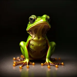 Vibrant Eyed Tree Frog Peeking Out