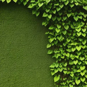 Greenery Textured Fern Pattern on Grass Wallpaper