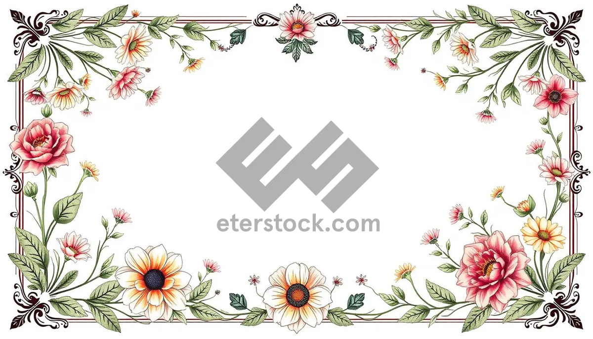 Picture of Floral Border Pattern Design Graphic Wallpaper