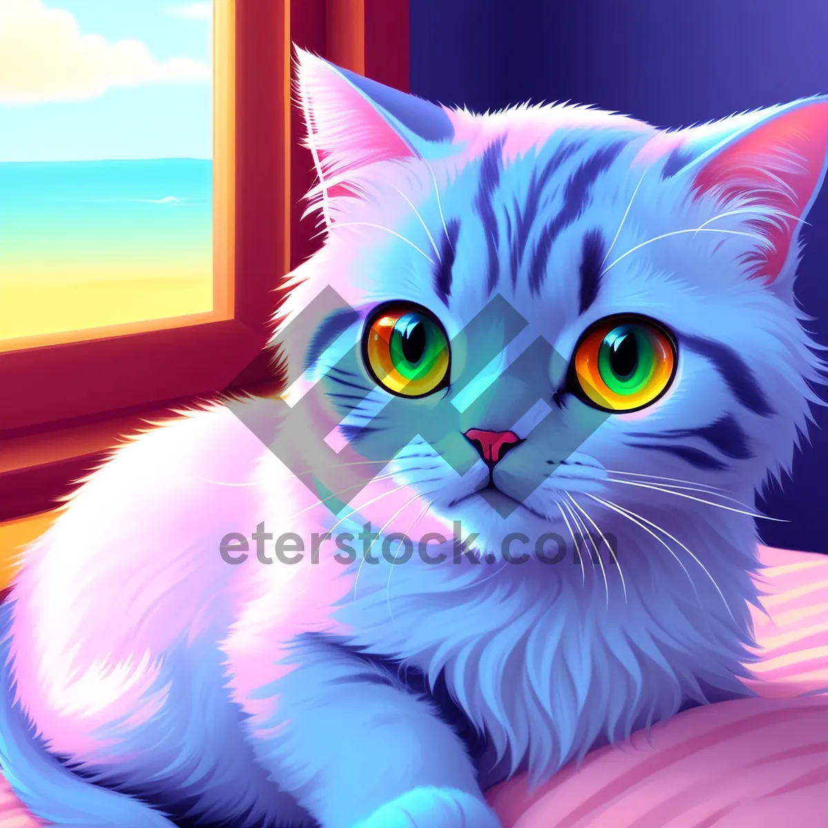 Picture of Cute Kitty Coquette: Artistic Graphics and Design.