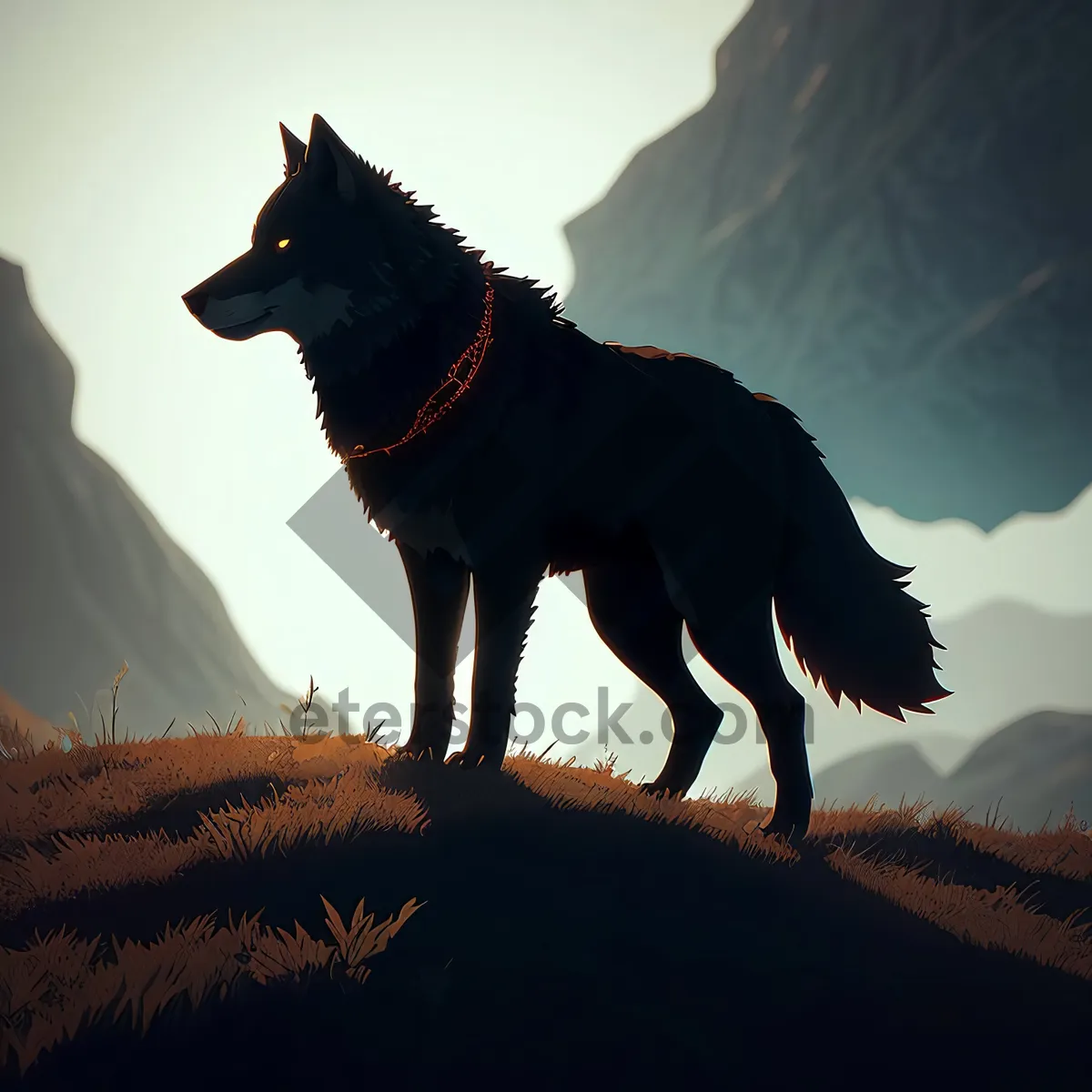 Picture of Black Shepherd Dog - Loyal and Adorable Canine Companion