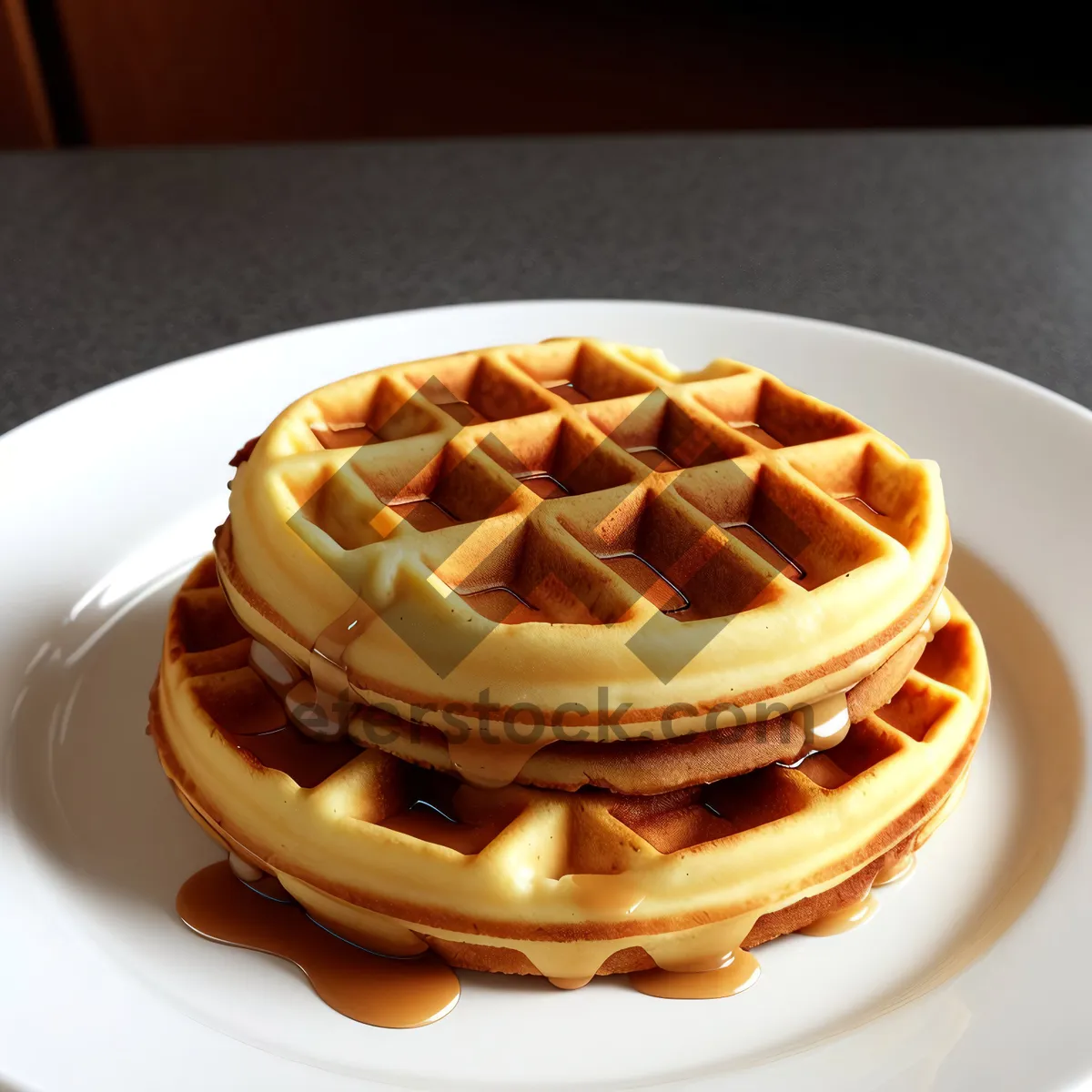 Picture of Delicious Sweet Syrup Drizzled Dessert on Plate