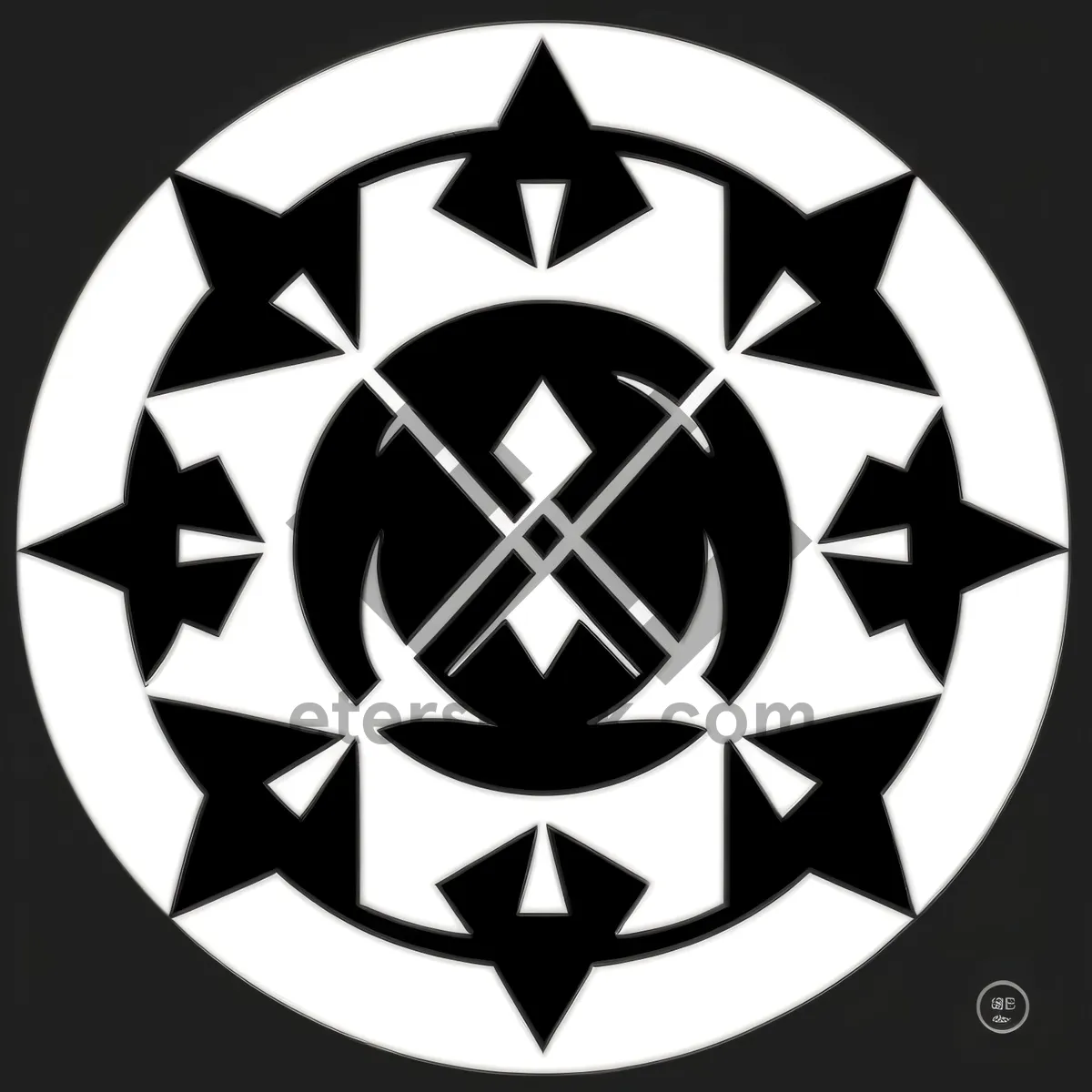 Picture of Symbolic Heraldic Black Icon - Graphic Design Element