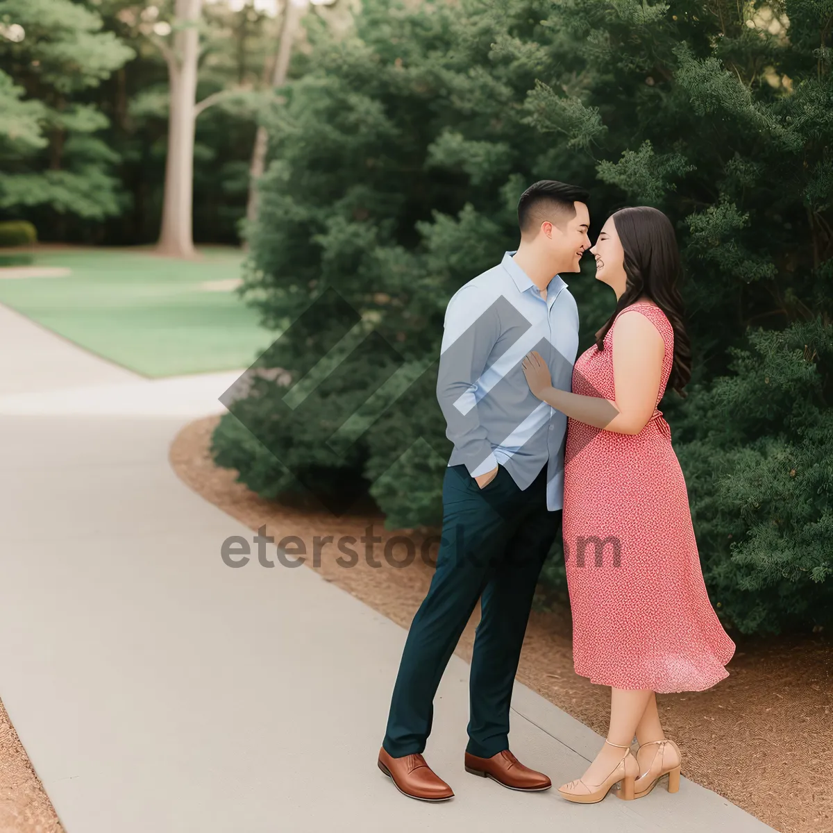 Picture of Happy couple enjoying summer day at the park