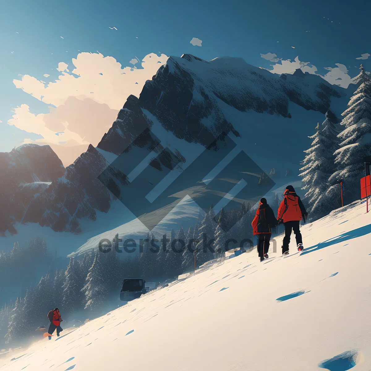 Picture of Winter Wonderland: Majestic Snow-Covered Mountain Landscape