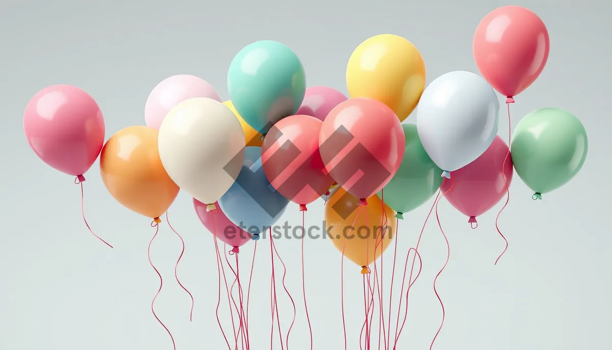 Picture of Colorful Balloon Celebration with Ribbons