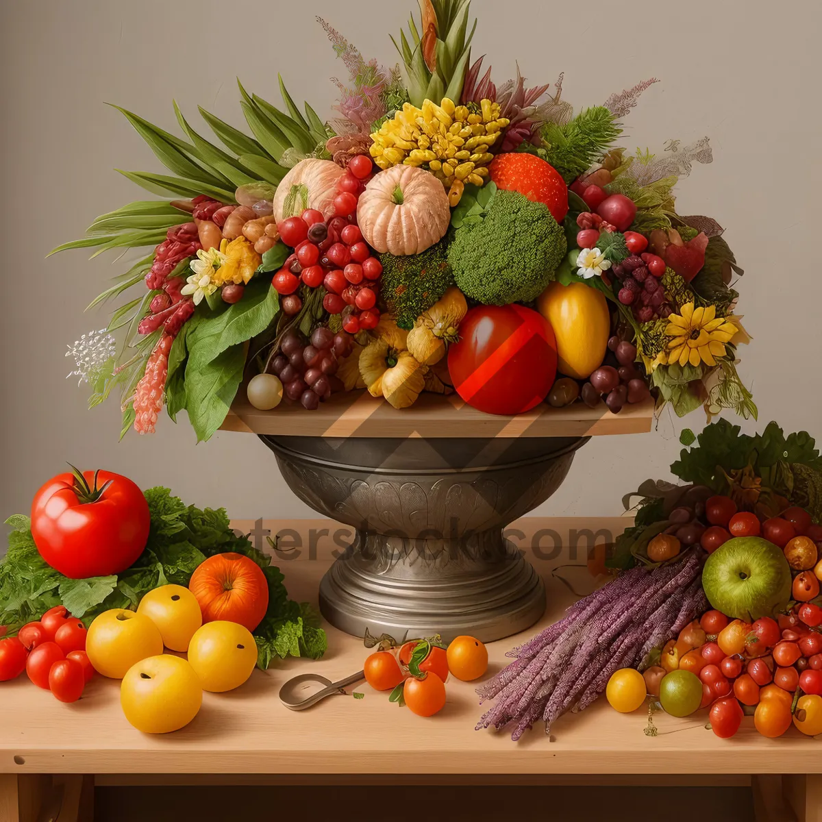 Picture of Assorted Fresh Citrus Fruits in a Colorful Basket