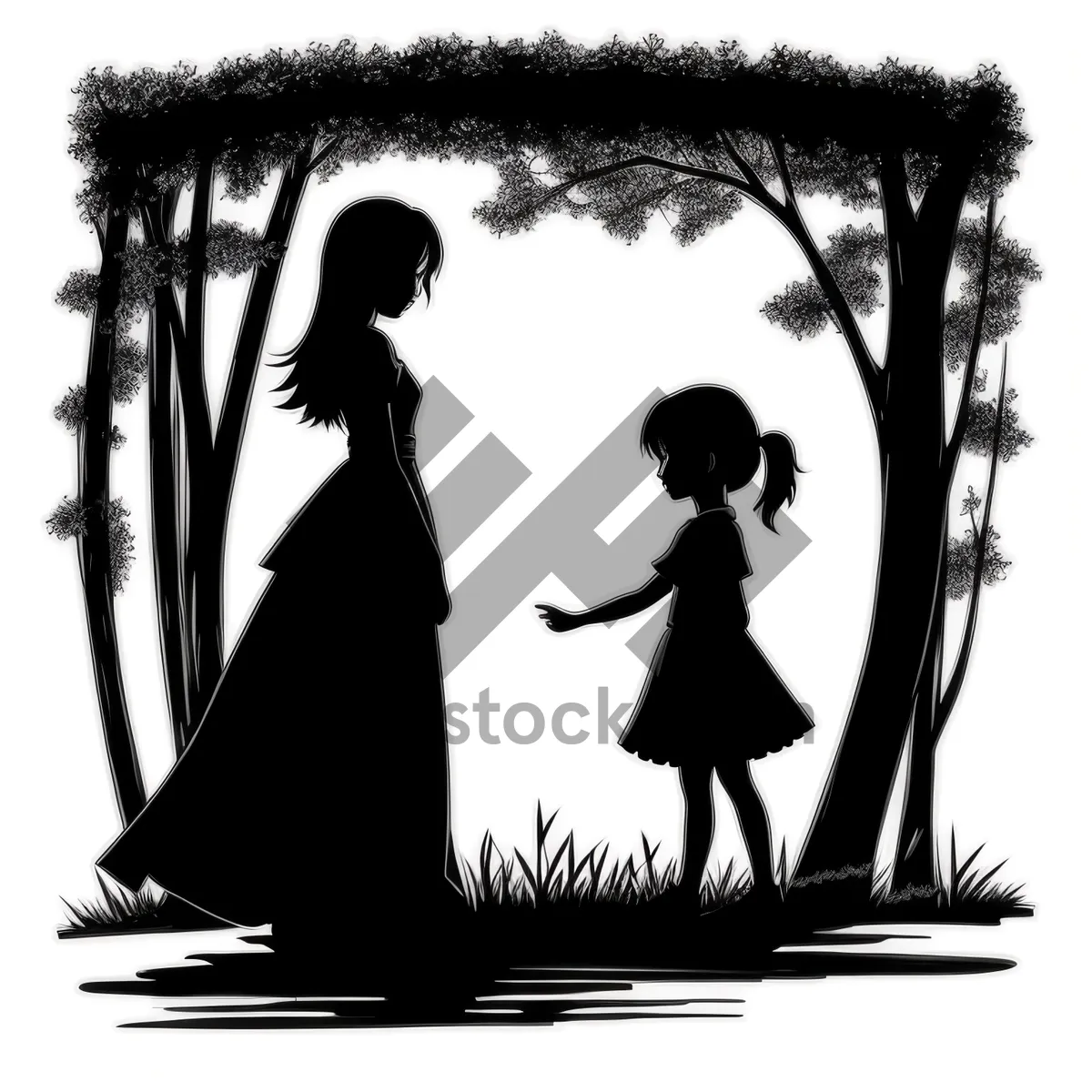 Picture of Elegant Newlywed Bride Silhouette Art