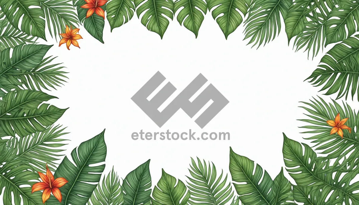 Picture of Floral Evergreen Tree Frame Design
