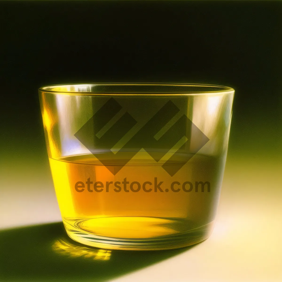 Picture of Golden Herbal Tea in Transparent Glass Cup