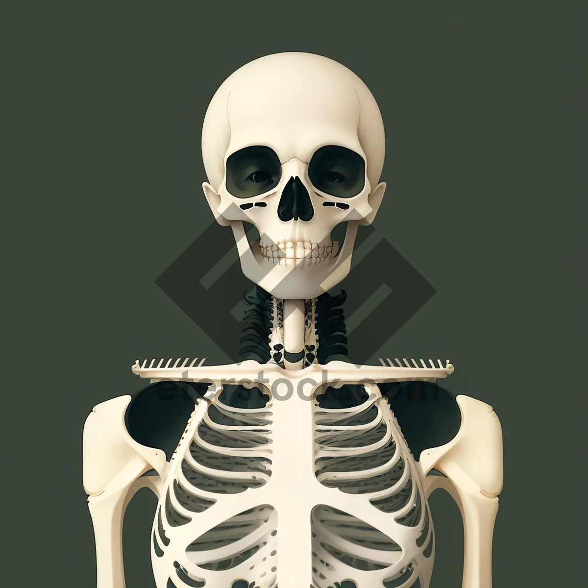 Picture of Spine-Tingling Anatomy: A 3D X-ray of a Scary Skeleton